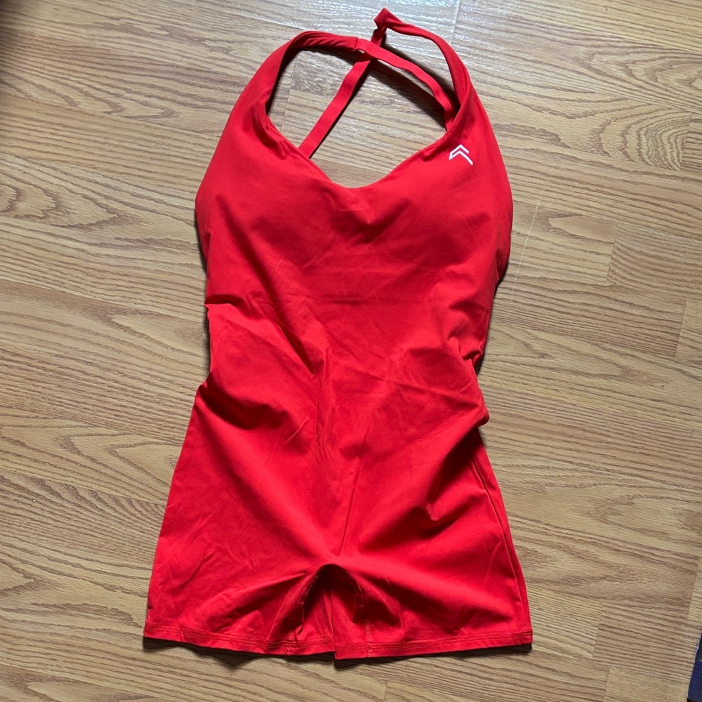 Oner Active Red Women’s Halter-Back Bodysuit Romper